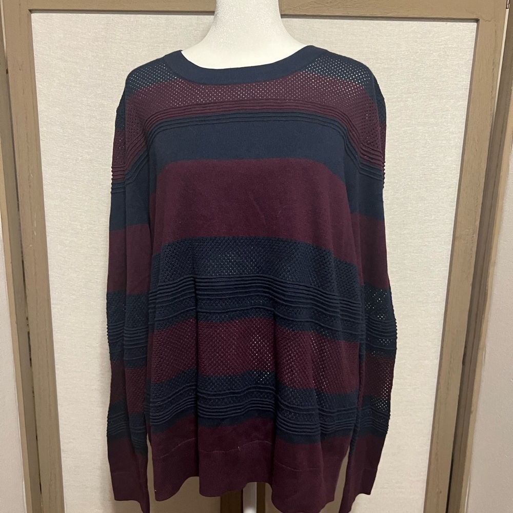 NWT Market & Spruce Mesh Striped Sweater - size XL